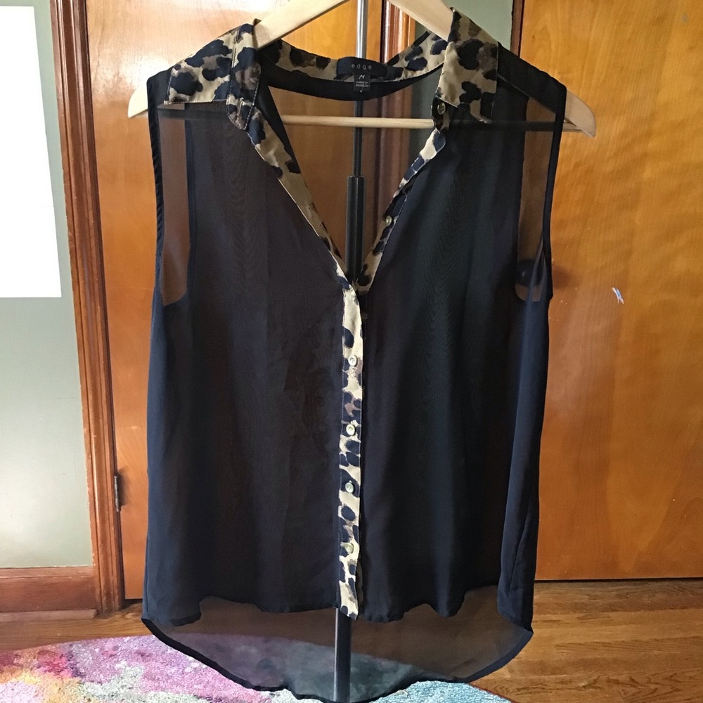 Edgy Sheer Black Tank Top